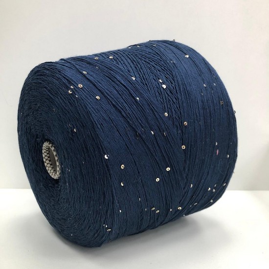 Пряжа Cotone + Paillettes, цвет: Королевский синий col Blu